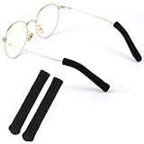 [Looca] メガネずれ落ち防止 【簡単装着・やさしくフィット】 軽い付け心地 ズレ防止カバー 耳が痛くない 滑り止め 快適 男女兼用 (ブラック)