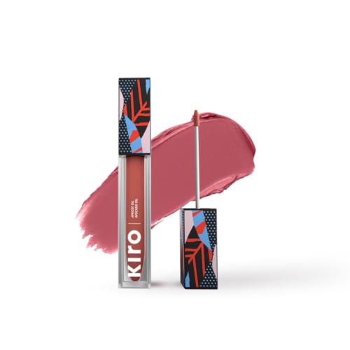 Kiro Airy Matte Liquid Lipstick, Sandy Rose (Pink Nude), 5 ml, Transferproof, Liquid Lip Colour, Long Lasting, Vegan, No Parabens, Avocado Oil, Non Toxic Lipstick for Intense Colour