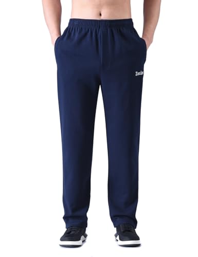 Zoulee Men's Front Zip Open-Bottom Sports Pants...