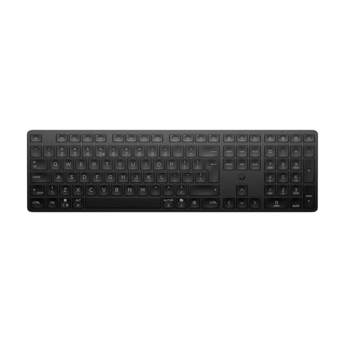 HP 490K Teclado Inalámbrico Multidispositivo con Conexión Bluetooth y USB, Teclas Silenciosas y Programables, 22 Teclas, Tecla Copilot, Compatible Windows, macOS, iOS y Android, QWERTY Español, Negro