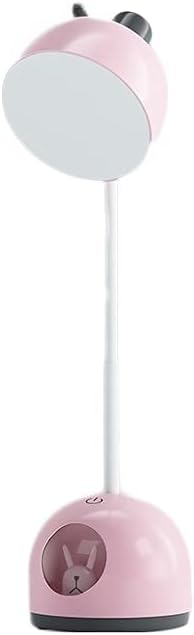 LED Desk Lamp Touch Control Dimming Table Lamp 3 Kinds of Brightness Flexible Gooseneck Eye Protection Bedside Desk Lamp (Color : Pink)