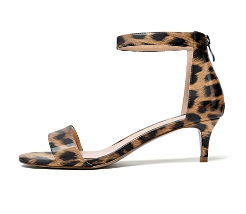 Soireelady Womens Low Heel Sandals Kitten Heel Open Toe Ankle Strip Glitter Rhinestones Summer Sandals for Bridesmaids Ladies 2 Inch2