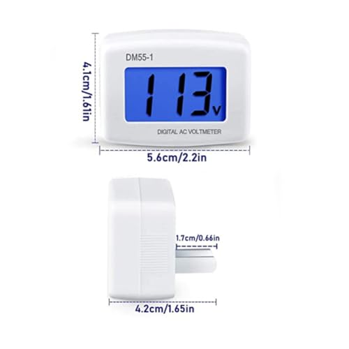Image of 1Pc White Flat US Plug AC 80-300V LCD Digital Voltmeter Voltage Measuring Monitor, AC 110V 220V Voltage Panel Power Volt Test Monitor Gauge Meter Voltage Testers for Household Plug Outlet