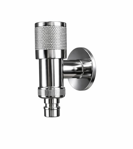 Image of BATH GURU (Grass) Washing Machine Nozzle Tap | Zinc Body Washing Machine Inlet Faucet Chrome Finish | Universal Water Inlet Valve Plastic Handle | Wall Mounted Tap for Fully Automatic Washing Machines