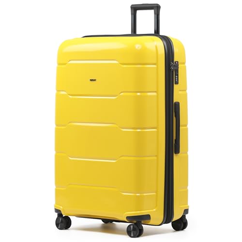 CRUW Extra Large 32" Checked Luggage 85x57x37cm + Expandable Hold Baggage (165/176 Liters) Polypropylene Suitcase TSA Approved Lock 8 Silent Spinner Wheels Lightweight Suitcases Airline Travel