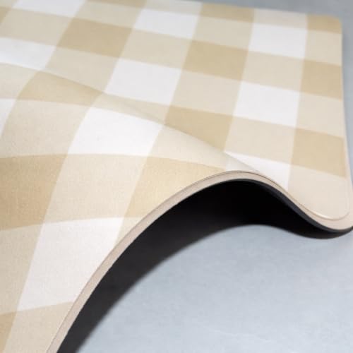 Image of HomeCloud Dish Drying Mat for Kitchen Counter Hide Stain Super Absorbent, Non-Slip, Heat-Resistant, Great for Dishes,Rack Pad, Kitchen Counter, Coffee Maker, Coffee Item (Chess Beige, 50x40cm)