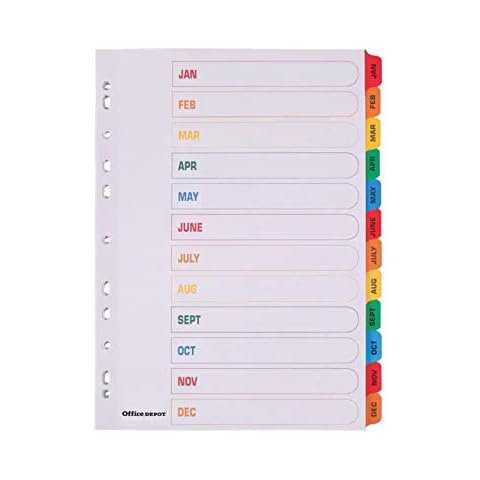 Office Depot A4 Mylar Punched Dividers with Colour Tabs thumbnail