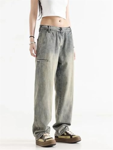 Men's Straight Wide Leg with Pockets Male Cowboy Pants Korean Style Trousers Jeans2
