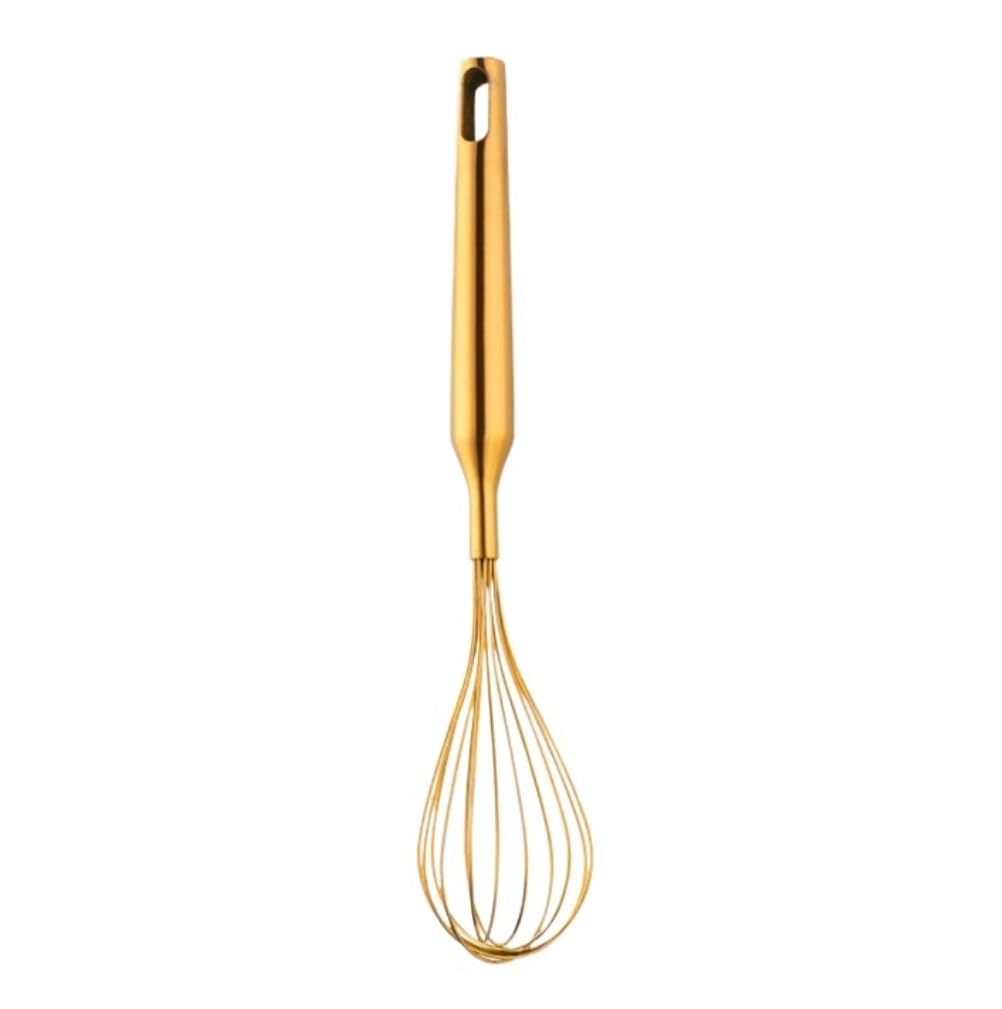 Batidor Huevos Batidor De Huevos Manual Acero Inoxidable con Gancho For Harina, Pastel, Crema Huevo, Herramienta For Hornear Utensilios Cocina(Gold)