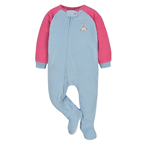 Image of Gerber Baby Girl & Toddler 2-Pack Loose Fit Fleece Footed Pajamas