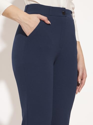 Image of Vogaan Women High Rise High Waist Trousers Flared Korean Style Formal Pants| Elegant Workwear for Office, College & Events