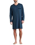 Schiesser Herren Lang Pyjamaoberteil Nachthemd, Jeansblau, 56