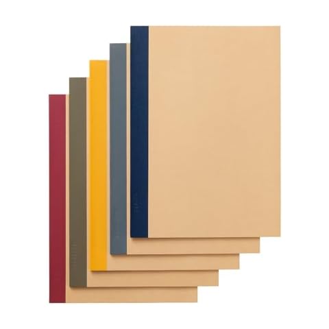 MUJI Set of 5 Notebooks 30 Sheets, Color Ruled B5 76316145 Multicolor Cover