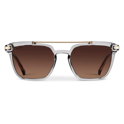 WMP Eyewear - Modern Men's Square Aviator Sunglasses - Double Metal Bridge with Polarized Lens2