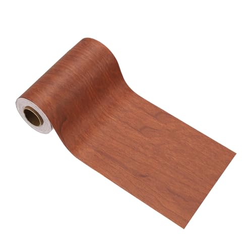 Image of PATIKIL Wood Grain Tape 4.7 inch x 32 ft, Self-Adhesive Wood Texture Repair Tape Realistic Wooden Effect Patch for Furniture Cabinets Floor Walls, Red Brown