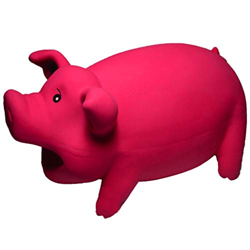 Juguete mordedor de látex para perros en forma de cerdo rojo 6.89" miniatura 3