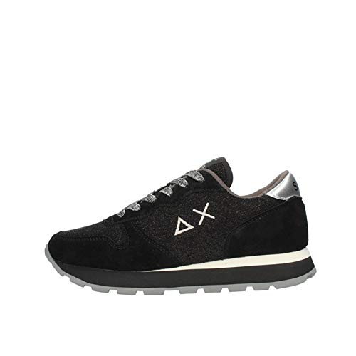 SUN68 Sneaker Running Ally Thin Glitter in Pelle