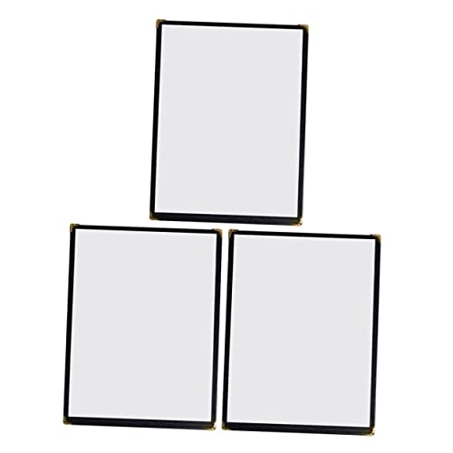 MUCKLILY 3pcs Menu Cover Menu Protector Clear Restaurant Menu Folder Clear Menu Sleeves Smudge Bowl Paper Menu Holder PVC Menu Holder Recipe Protector Waterproof Menu Holder Black Leather