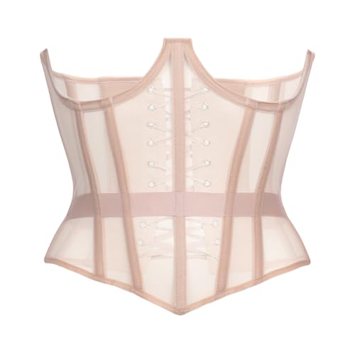 Image of Mesh Corset Waist Trainer for Women - Underbust Corset Lace Up - Waist Cincher Shapewear - Body Shaper