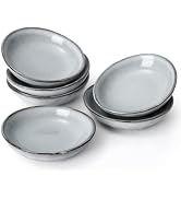 Famiware Ocean Round Large Pasta Bowls Set of 4, Gray