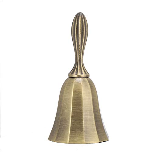 ラウズハンドベル、大人用亜鉛合金ハンドベル、教室内ディナーベル、食品ラインアラームジングル鳴動用ベル、部屋用クリエイティブバーハンドベルカウンターリマインダーベル (ブロンズ)
