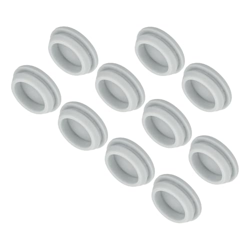 Image of MECCANIXITY 10pcs Silicone Snap in Locking Hole Plugs,27mm /1.1 Inch Mounting Diameter Narrow Groove Width 2.5mm Panel Seal Cover Round for Kitchen Bulkheads Waterproof Sealing Plugs Grey