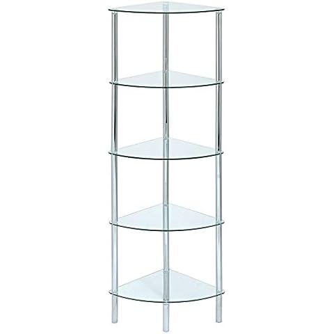 ASPECT Polo 5 Display Glass Unit-Clear, 5 Tier Corner-S - Silver/clear Cover