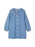 Vertbaudet Jeanskleid Mädchen mit Rüschenkragen Mittelblau 110
