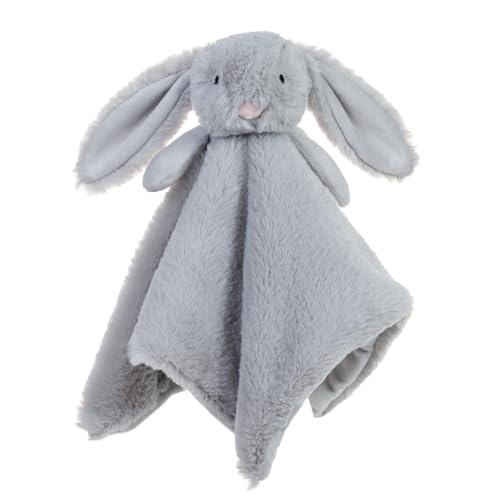 Image of Apricot Lamb Stuffed Animals Gray Bunny Rabbit Security Blanket Infant Nursery Character Blanket Luxury Snuggler Plush Baby Lovey(Grey Bunny)