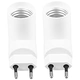 SAFIGLE 2 Stück Lampenfassung Adapter mit Schalter Drehbarer Lampensockel Konverter Eu stecker Light Socket Outlet Adapter Einfache Installation Kompatibel mit Glühbirnen