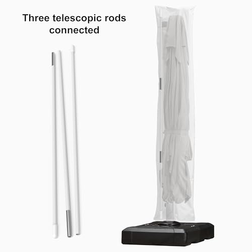 Image of PURPLE LEAF Outdoor Cantilever Umbrella Cover Easy Setup L Size White