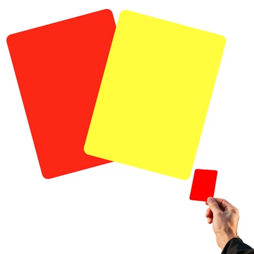 KIRVOS Tarjetas de árbitro para Fútbol Fútbol de PVC,Kit de Tarjetas de Árbitro de Deportes,2pcs,Tiene un Total de Dos Tarjetas Amarillas y Dos Tarjetas Rojas,para Juego de Fútbol Deporte Escolar