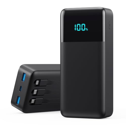 Image of Portable Charger 70800mAh Power Bank with 3 Built-in Cable,25W PD USB C Power Bank Fast Phone Charging,QC4.0 Travel Outdoor Essential Portable Phone Battery Pack for iPhone 17 /16 /15 /14,Galaxy Android