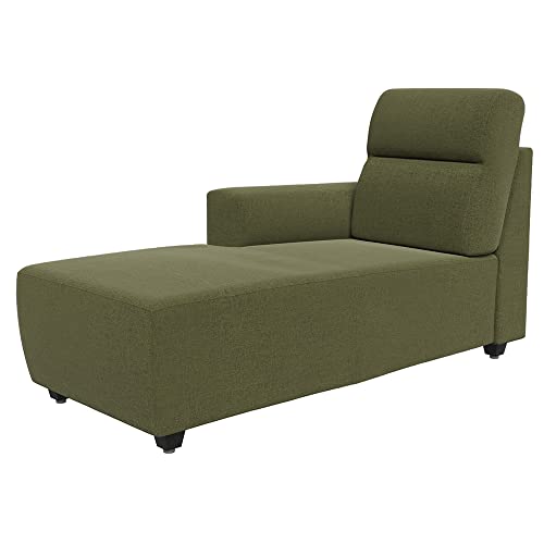 Image of Wakefit Sofa Set for Living Room | 3 Year Warranty | L Shape Sofa, Sofa Set, Wooden Sofa Set for Living Room, 3 Seater Sofa + Left Aligned Chaise - Belize (Fabric, Green)