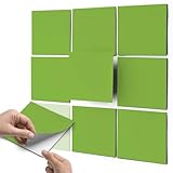 Badfolie I Dekorativ-Aufkleber Folie Sticker Fliesen kleben Küchen-Fliesen Badgestaltung I 20x20 cm Farbe Hellgrün Dark - 9 Stück