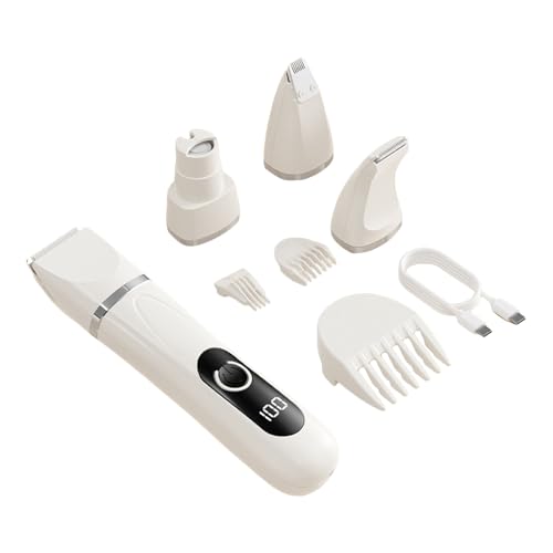 Tondeuse a cheveux 4 en 1 pour animaux rechargeable USB et ecran LED