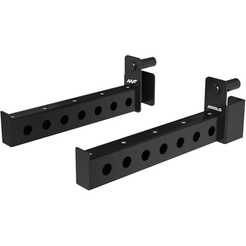 Mikolo Safety Catches Spotter Arms-Fit 2x 2 Tube with 1 Hole for Squat Rack Power Rack Cage 800 lbs Capacity (1 Pair)