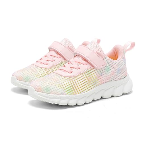 Sneakers for Girls Lace Up Non-Slip Athletic Running Shoes Adjustable Strap Lightweight Breathable Tennis Shoes3
