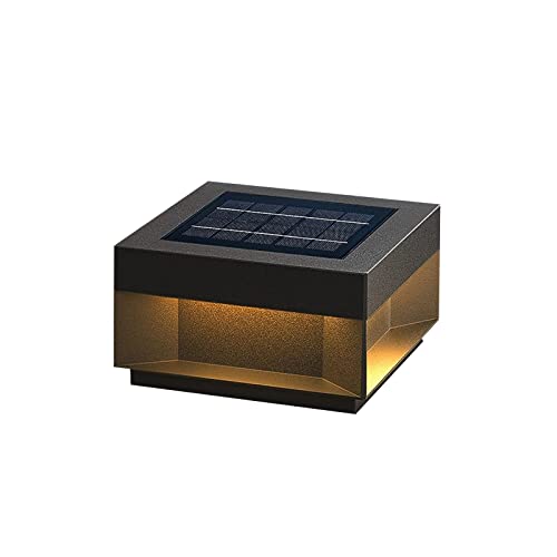 Jhotec Stainless Steel Solar Post Lights Outdoor, Solar Powered Fence Post Cap Lights, 3000K Led Lighting Decor For Garden Deck Patio, Fit Wooden Posts (Solar Powered, 15.7" L X 15.7" W X 6" H) #TOP1