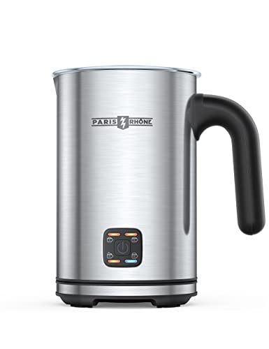 Paris Rhône Milchaufschäumer Elektrisch, 4-in-1 automatischer Milchaufschäumer, Milchaufschäumer aus Edelstahl für heiße Schokolade, Cappuccino, Kaffee, Latte, Macchiato, Weihnachtsgeschenke