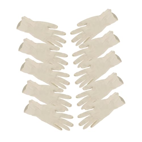 Angoily 20 Piezas Guantes desechables para niños. guantes calientes Guantes de cocina guante de limpieza guantes de barbacoa mitones para niños guantes elásticos emulsión Beige