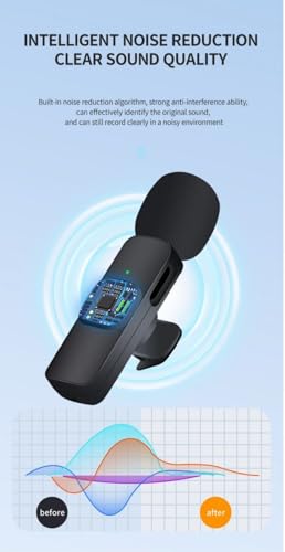 Image of K8 Wireless Lavalier Microphone, Bluetooth Collar Microphone for Type-C Android, Noise Canceling Mic for Vlogging, Clip-On for YouTube (K8 - Single)