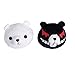 Danganronpa Pair Of Junko Enoshima Plush Bear Hair Clips Set From Hope's Peak Academy Saga - White/Black