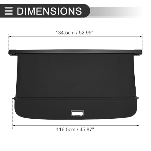 Motoforti Car Trunk Retractable Cargo Cover for Land Rover Discovery Sport(Freelander) 14-19 5 Seater Retractable Rear Trunk Parcel Shelf, Canvas, Gloss Black - Image 7