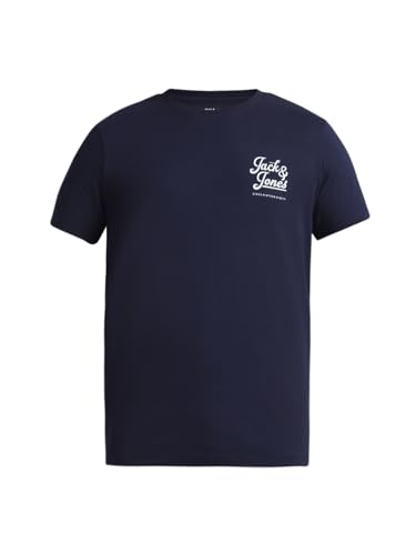 Image of Jack & Jones Men Pure Cotton Typography Printed Slim Fit T-Shirt