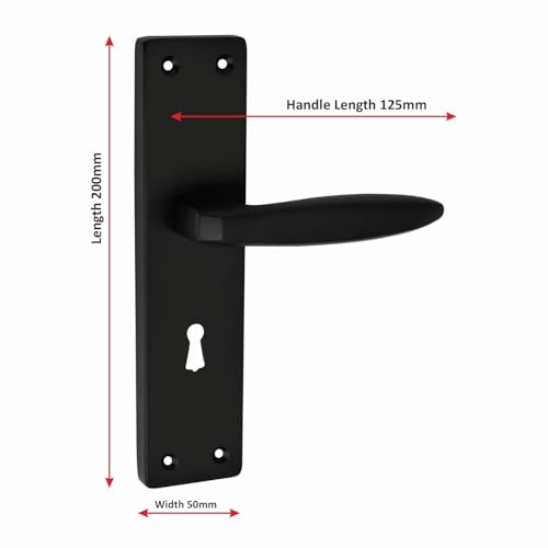 Image of Milton 8 Inch Aluminum Mortise Lock Set - Black Model MSS-ALM-2001