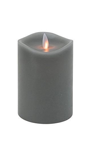 Boston Warehouse Mystique 360-Degree Flameless Pillar Candle, 5-Inch, Gray