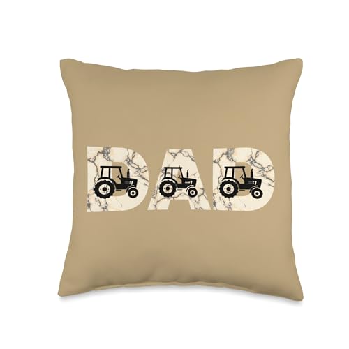 Dad Tractor Farm Father Fathers Day for Men Throw Pillow