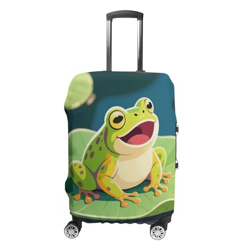 Frog in The Pond Elastic Luggage Cover Suitcase Protector for 19-32 Inch Suitcases | Universal Stretchable Travel Bag Cover | Anti-Scratch, Washable with Zipper Closure L