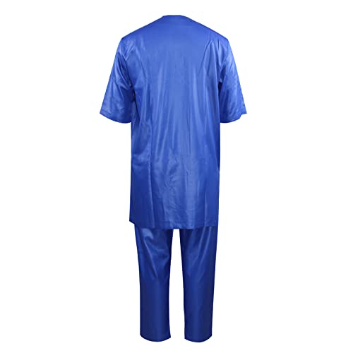 TIDOIRSA Dashiki for Men,Embroidery African Mens Clothing Dashiki Shirts and Pants Outfits 3 Pieces Set4
